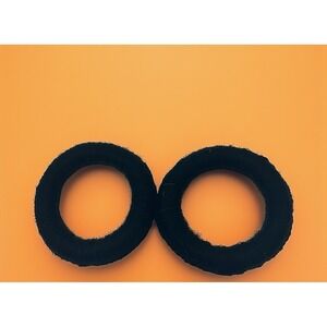 2 Mata Ortiz Pottery Olla Rings Hand Made Mexican Clay Black Yarn Mexico 3.5"